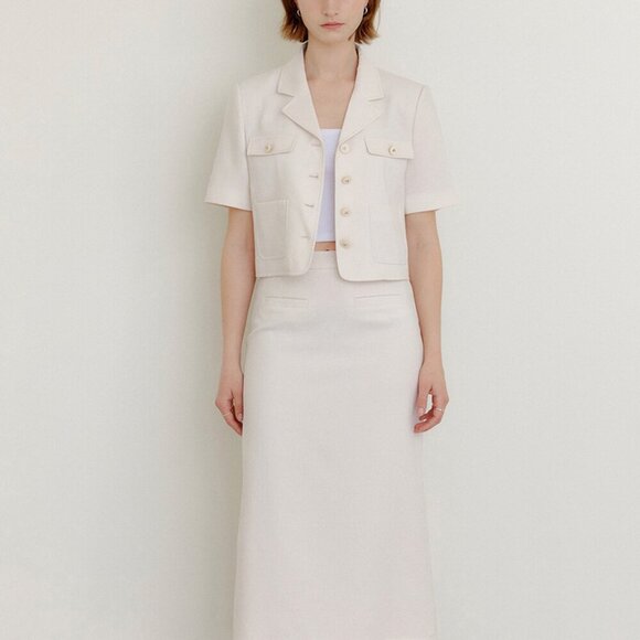 🇰🇷 Beige blazer and skirt two piece set - Picture 1 of 9